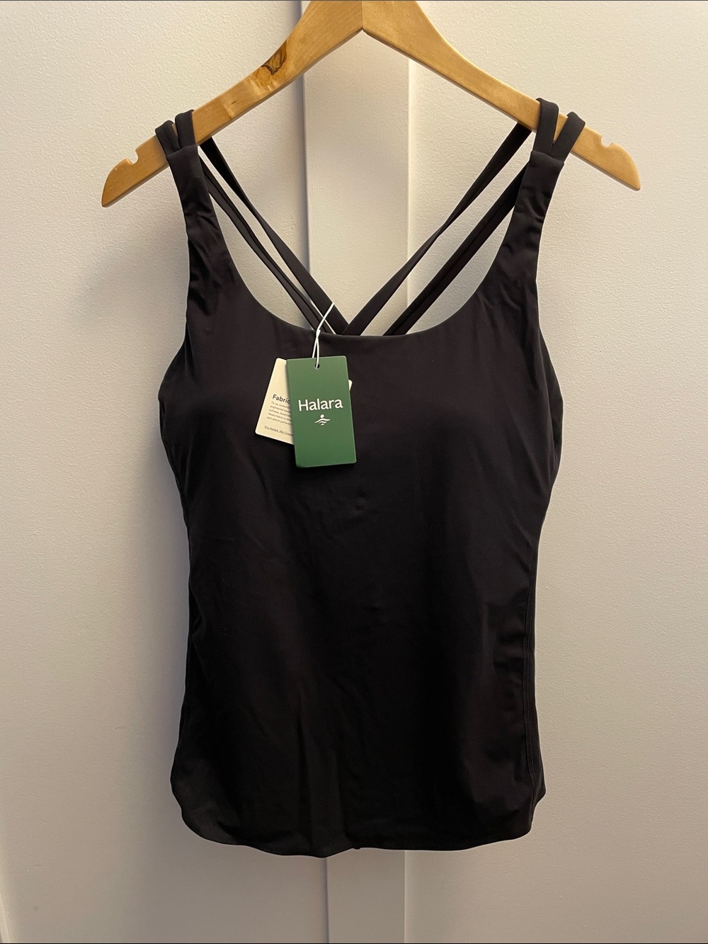 HALARA Black Double-Crisscross Sports Tank
